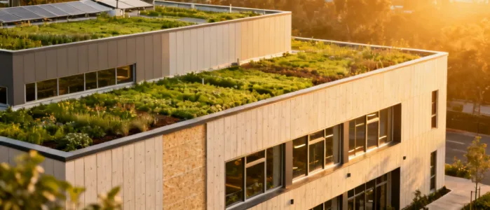 Sustainable commercial building with Johns Manville insulation systems